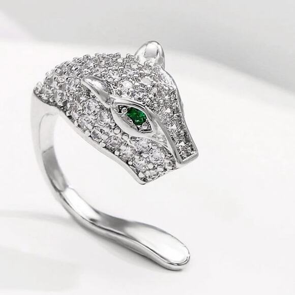 Silver Zircon Leopard Cuff Earring, Cartilage, Minimalist - Picture 5 of 8